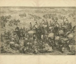 Pamono Dutch Attacking the Portuguese Fleet Off Bantam, 1644, Print> Work On Paper