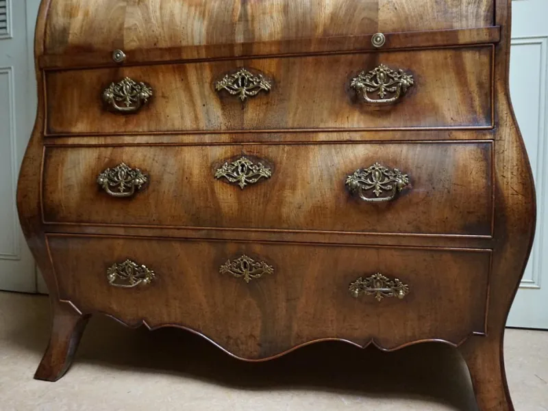 Pamono Dutch Bombe Cylinder Secretaire, 1700s> Secretaires