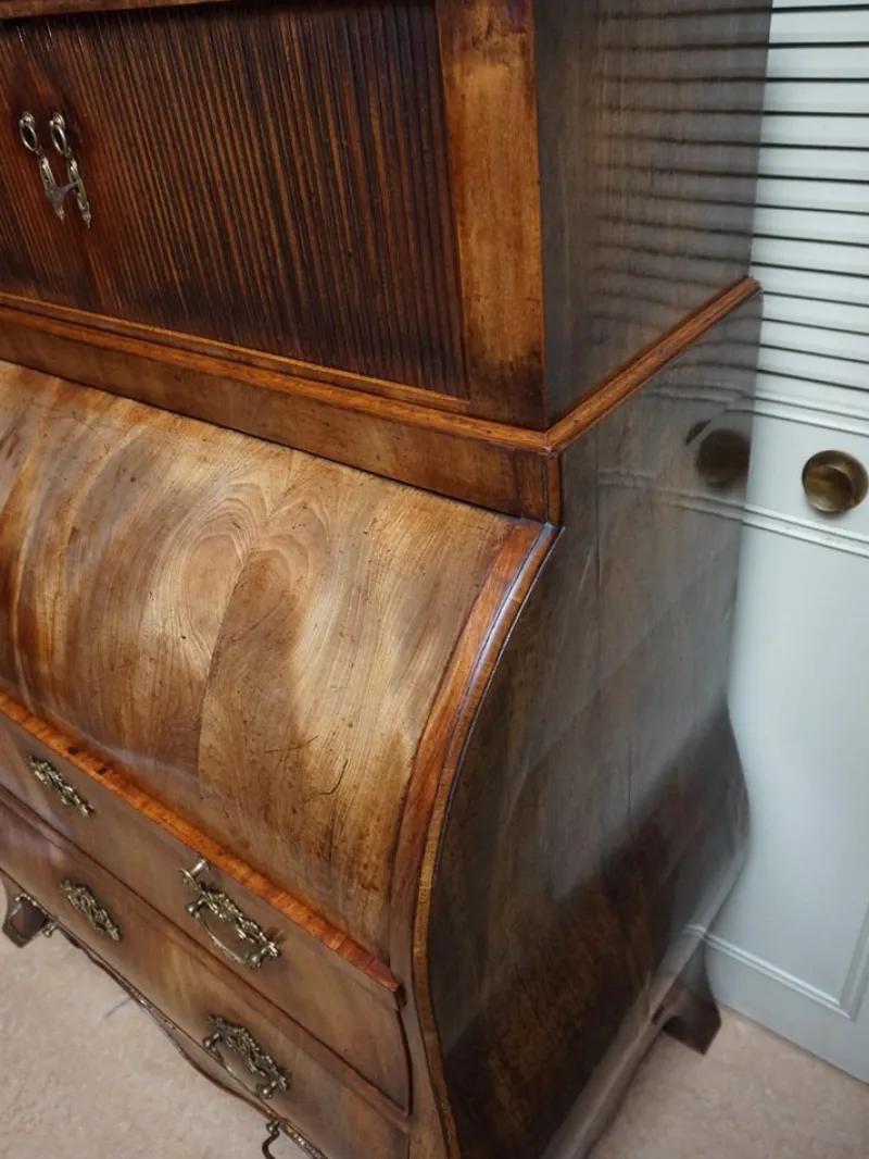 Pamono Dutch Bombe Cylinder Secretaire, 1700s> Secretaires