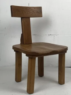 Pamono Dutch Brutalist Oak Low Chair or Childrens Chair, 1970s> Children's Chairs