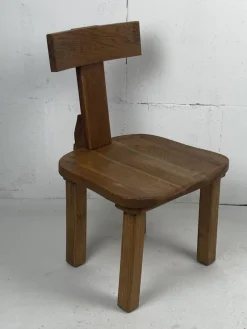 Pamono Dutch Brutalist Oak Low Chair or Childrens Chair, 1970s><noscript><img width=