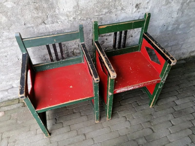 Pamono Dutch Childrens Chairs by Egbert Reitsma, 1920s, Set of 3> Children's Chairs