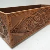Hot Pamono Dutch Chip Carved Wooden Planter Folk Art, 1890s