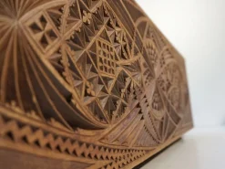 Hot Pamono Dutch Chip Carved Wooden Planter Folk Art, 1890s