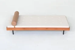 Pamono Dutch Daybed in Teak with Metal and Wool, 1960><noscript><img width=