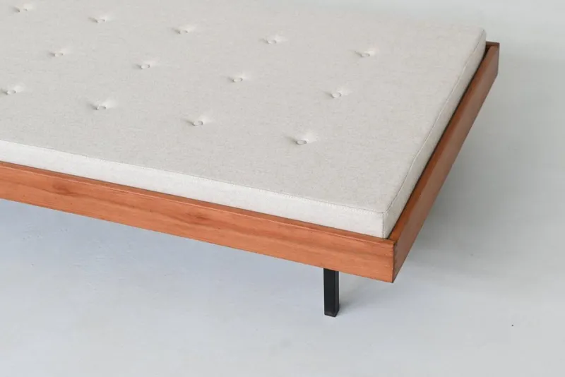 Pamono Dutch Daybed in Teak with Metal and Wool, 1960> Daybeds & Chaises Lounges