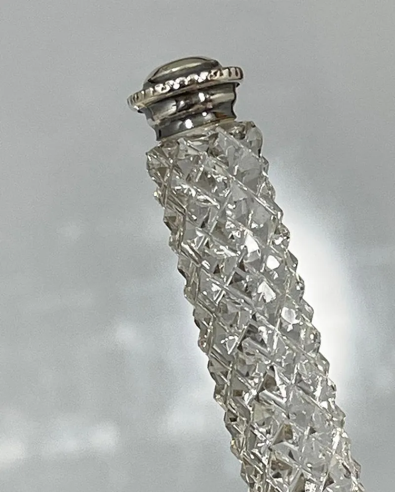 Pamono Dutch Diamant Cut Crystal and Silver Set of Knife Rests with Salt Cellars, 1880s, Set of 12> Salt & Pepper Shakers