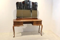 Pamono Dutch Mahogany Dressing Table with Mirror, 1950s