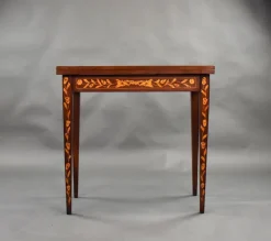 Pamono Dutch Marquetry Card Table, 1840s><noscript><img width=