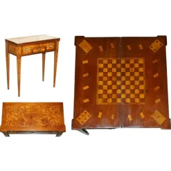 Hot Pamono Dutch Marquetry Inlaid Chess Poker Game Table, 1800