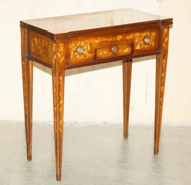 Hot Pamono Dutch Marquetry Inlaid Chess Poker Game Table, 1800
