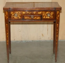 Hot Pamono Dutch Marquetry Inlaid Chess Poker Game Table, 1800