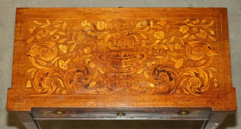 Hot Pamono Dutch Marquetry Inlaid Chess Poker Game Table, 1800