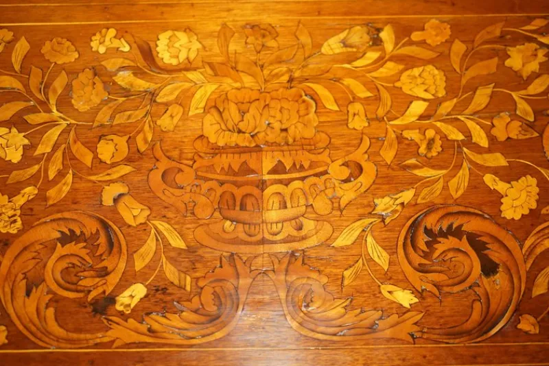 Hot Pamono Dutch Marquetry Inlaid Chess Poker Game Table, 1800