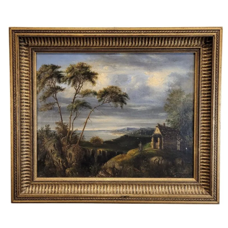 Pamono Dutch School Artist, Military Off the Coast, 19th Century, Oil on Canvas> Classical