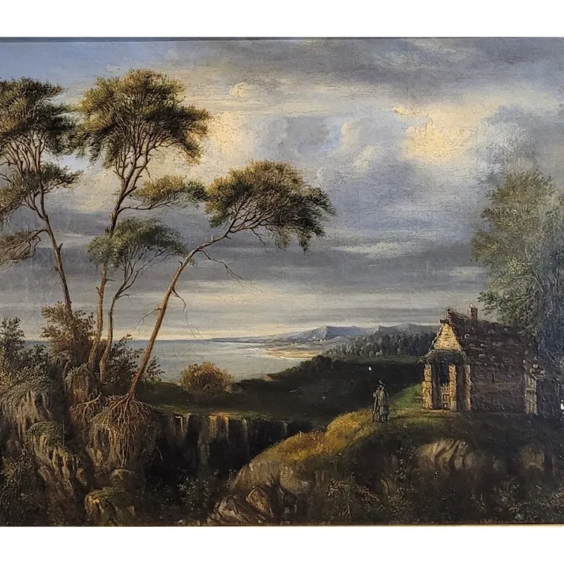 Pamono Dutch School Artist, Military Off the Coast, 19th Century, Oil on Canvas> Classical