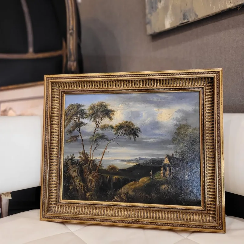 Pamono Dutch School Artist, Military Off the Coast, 19th Century, Oil on Canvas> Classical