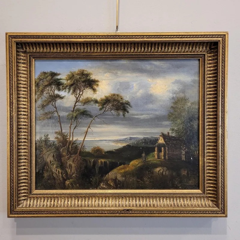 Pamono Dutch School Artist, Military Off the Coast, 19th Century, Oil on Canvas> Classical