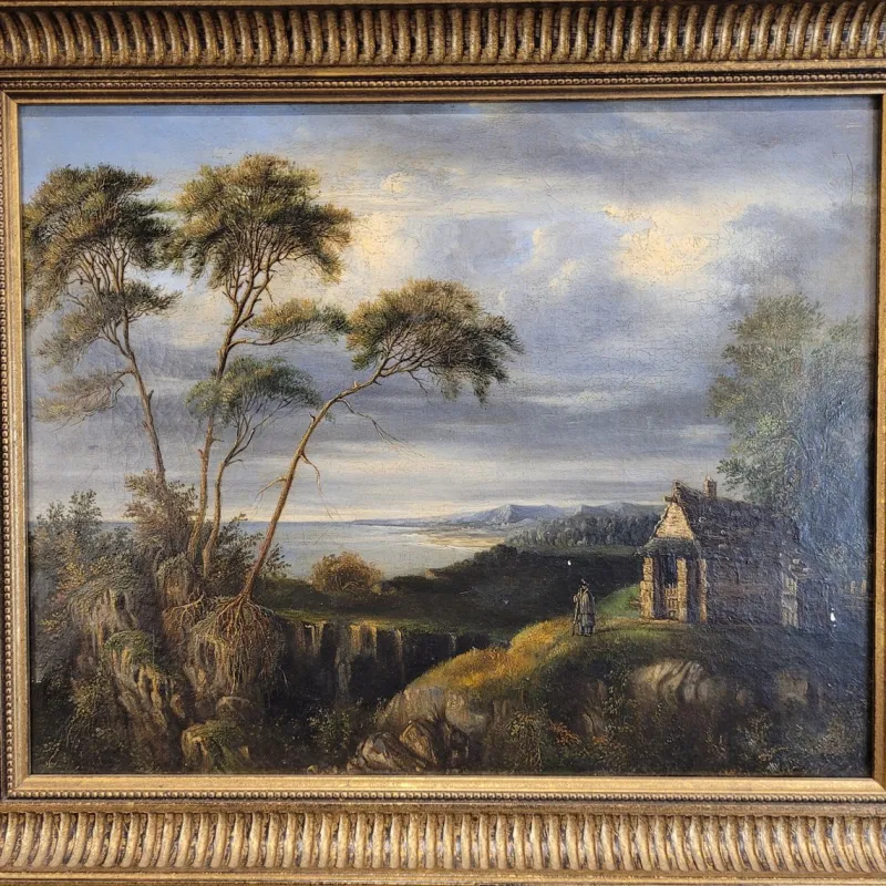 Pamono Dutch School Artist, Military Off the Coast, 19th Century, Oil on Canvas> Classical