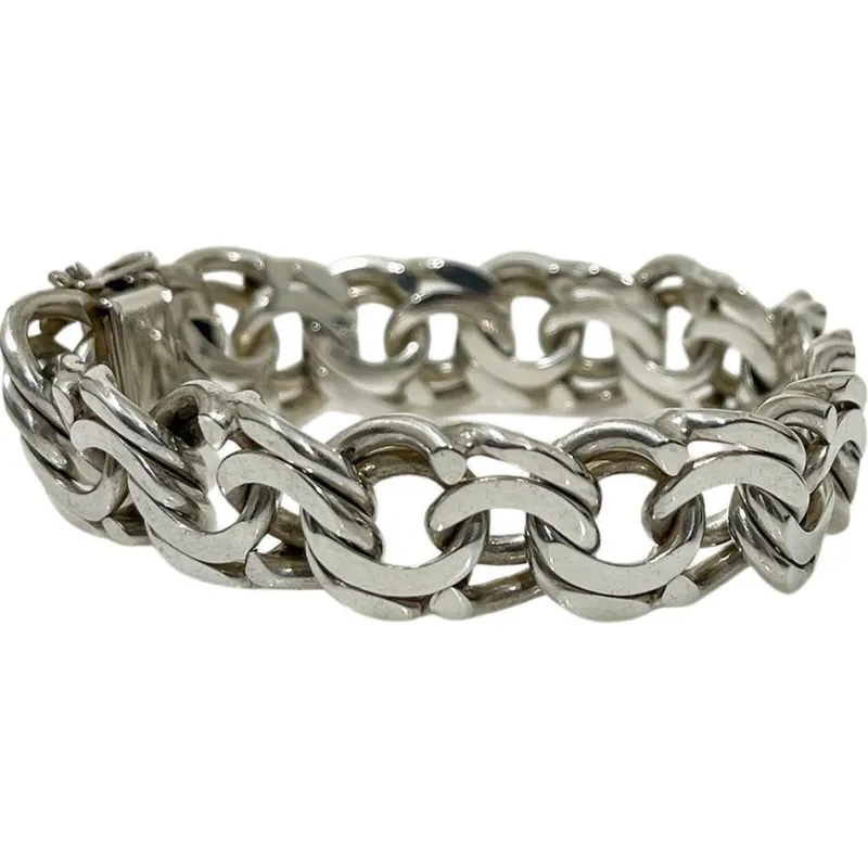 Pamono Dutch Silver Bracelet with Prince of Wales Link, 1970s> Bracelets