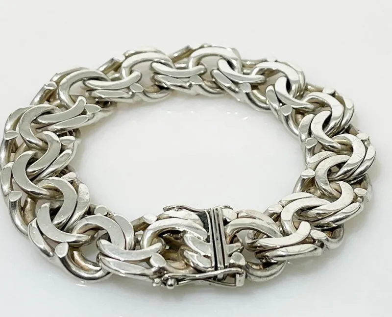Pamono Dutch Silver Bracelet with Prince of Wales Link, 1970s> Bracelets
