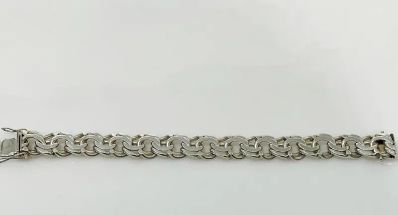 Pamono Dutch Silver Bracelet with Prince of Wales Link, 1970s> Bracelets