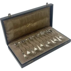 Pamono Dutch Silver Pastry Forks by Gerritsen and Van Kempen, Set of 12> Cutlery & Serving Utensils