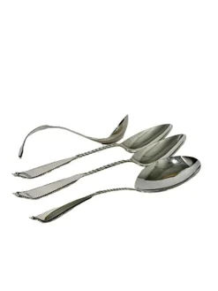 Pamono Dutch Spoons in Silver Serving from Van Kempen & ZN, 1887, Set of 4> Cutlery & Serving Utensils