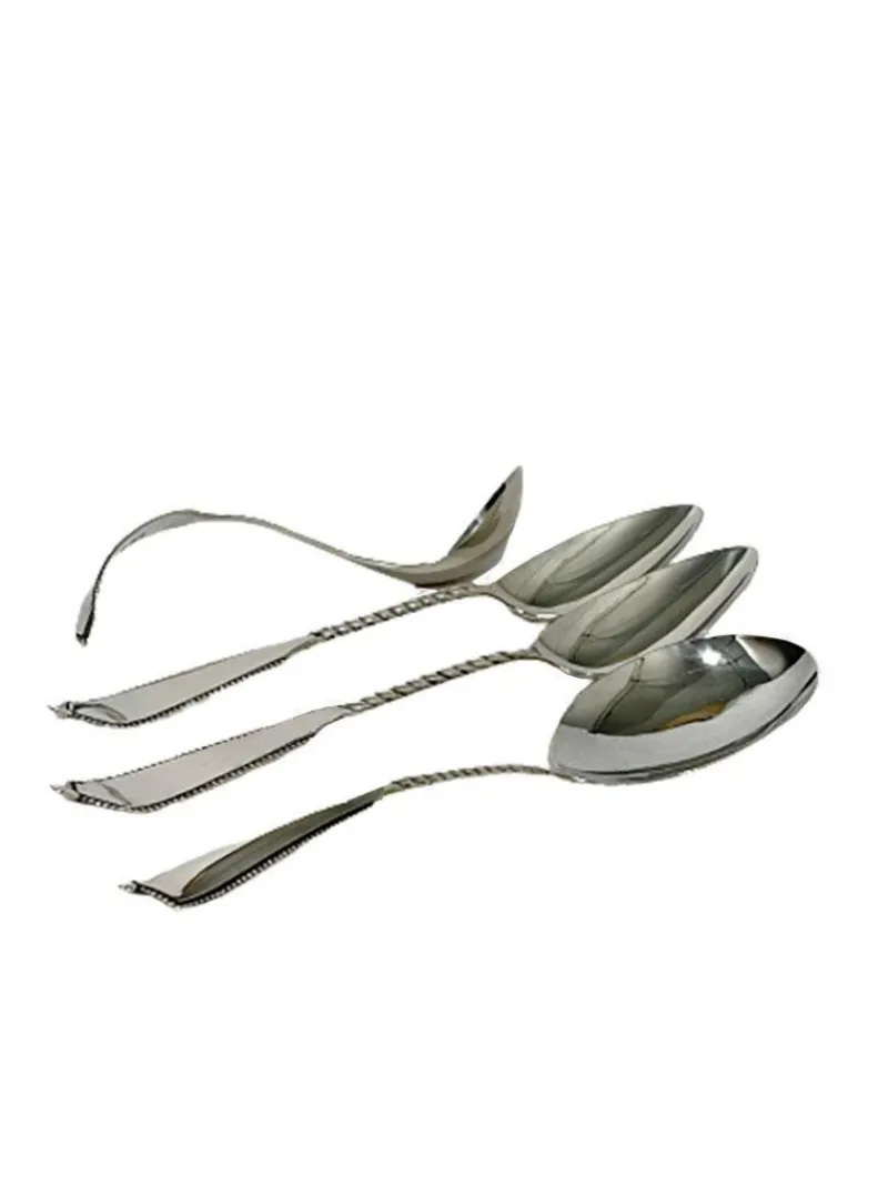 Pamono Dutch Spoons in Silver Serving from Van Kempen & ZN, 1887, Set of 4> Cutlery & Serving Utensils
