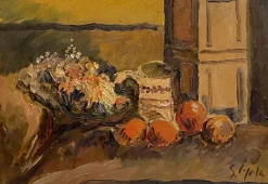 New Pamono E. Cappello, Still Life, 20th Century, Oil Painting on Canvas, Framed