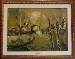 Pamono E. Cappello, Venice, 20th Century, Oil Painting on Canvas, Framed> Painting