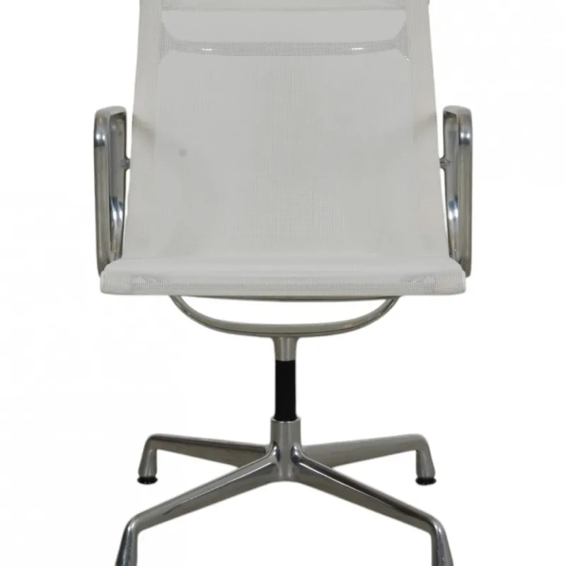 Pamono EA-108 Chair in White Mesh with Aluminium Base by Charles Eames for Vitra> Office Chairs