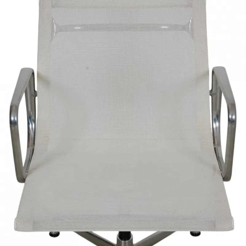 Pamono EA-108 Chair in White Mesh with Aluminium Base by Charles Eames for Vitra> Office Chairs