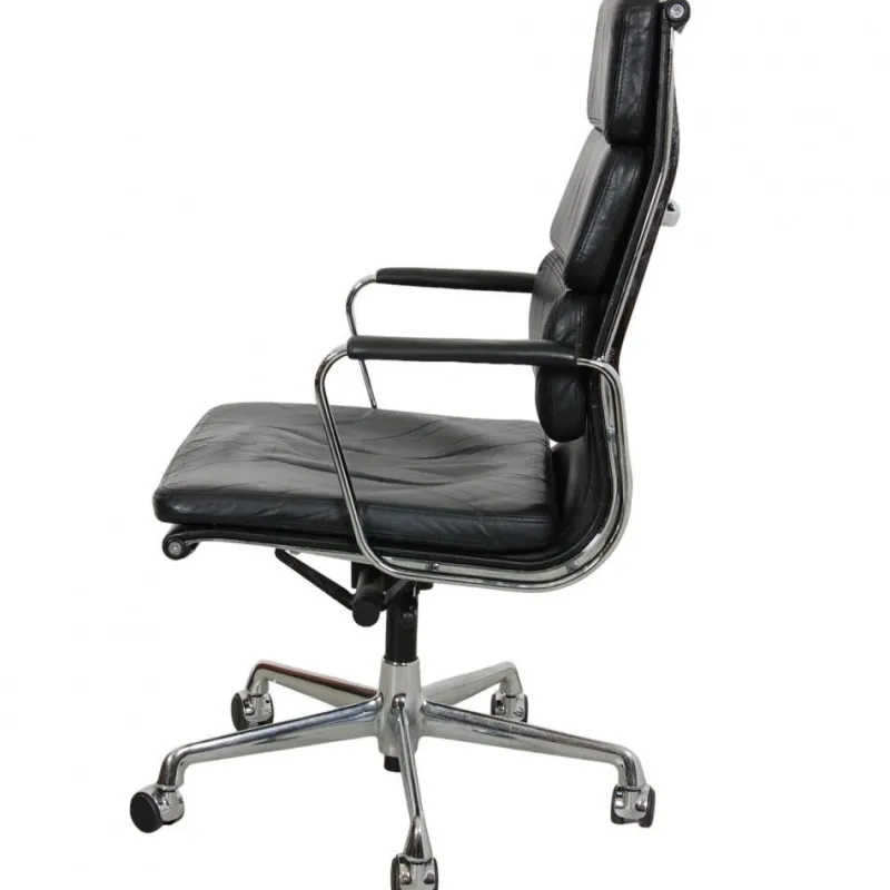 Outlet Pamono Ea-219 Office Chair in Black Leather by Charles Eames, 1980s