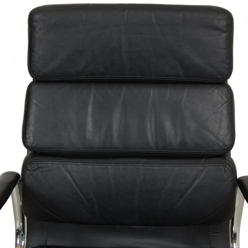 Outlet Pamono Ea-219 Office Chair in Black Leather by Charles Eames, 1980s