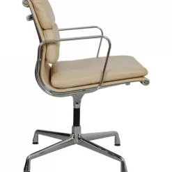 Pamono Ea-208 Softpad Chair in Beige Leather by Charles Eames, 2000s> Office Chairs