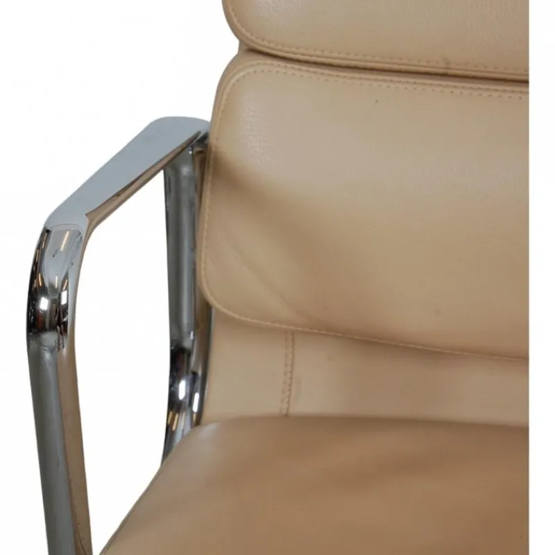 Pamono Ea-208 Softpad Chair in Beige Leather by Charles Eames, 2000s> Office Chairs
