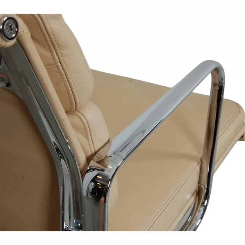 Pamono Ea-208 Softpad Chair in Beige Leather by Charles Eames, 2000s> Office Chairs