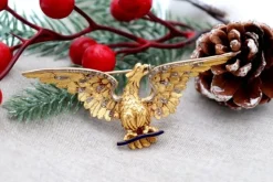 Best Pamono Eagle Shaped Gold Brooch