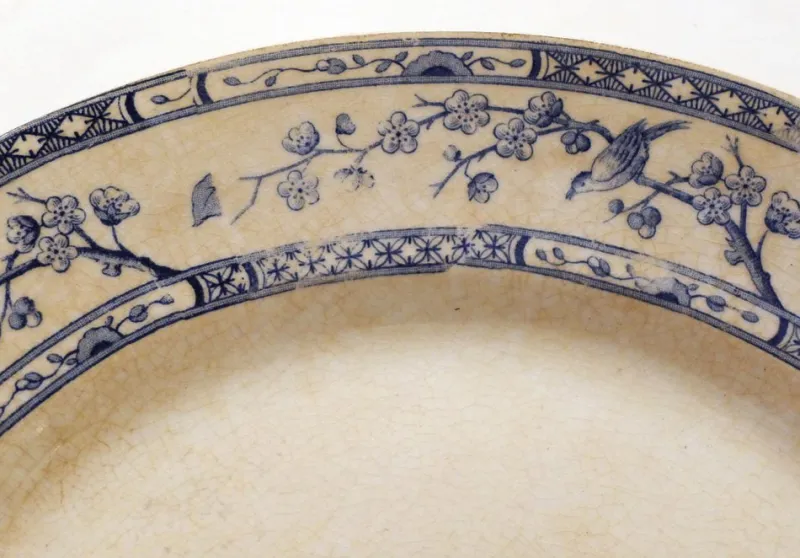 Pamono Early 20th Century Creil Montereau Dishes, France, 1890s, Set of 2> Serving Dishes