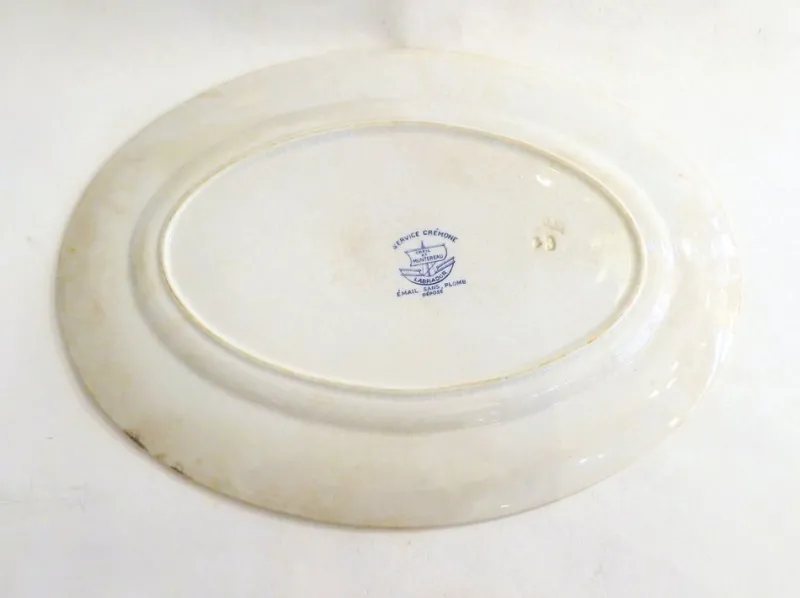 Pamono Early 20th Century Creil Montereau Dishes, France, 1890s, Set of 2> Serving Dishes