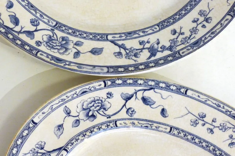 Pamono Early 20th Century Creil Montereau Dishes, France, 1890s, Set of 2> Serving Dishes