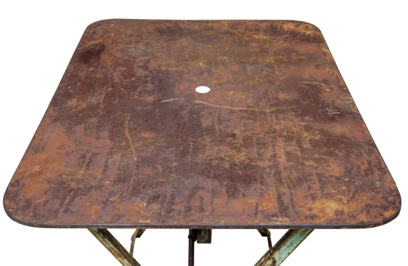 Pamono Early 20th Century French Folding Metal Garden Table, 1920