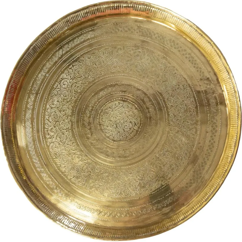 Pamono Early 20th Century Moroccan Moorish Polished Copper Tray> Trays