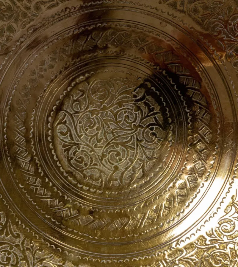 Pamono Early 20th Century Moroccan Moorish Polished Copper Tray> Trays