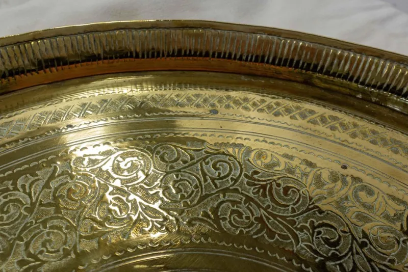 Pamono Early 20th Century Moroccan Moorish Polished Copper Tray> Trays