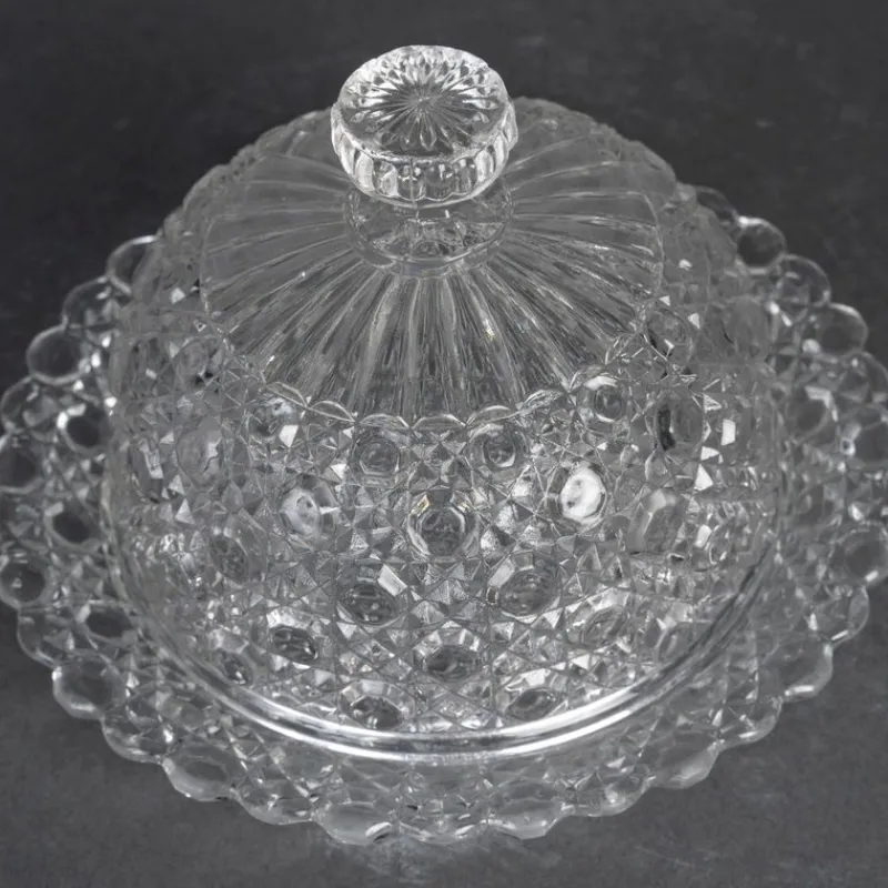 Pamono Early 20th Century Napoleon III Crystal Butter Dish from Baccarat> Serving Dishes