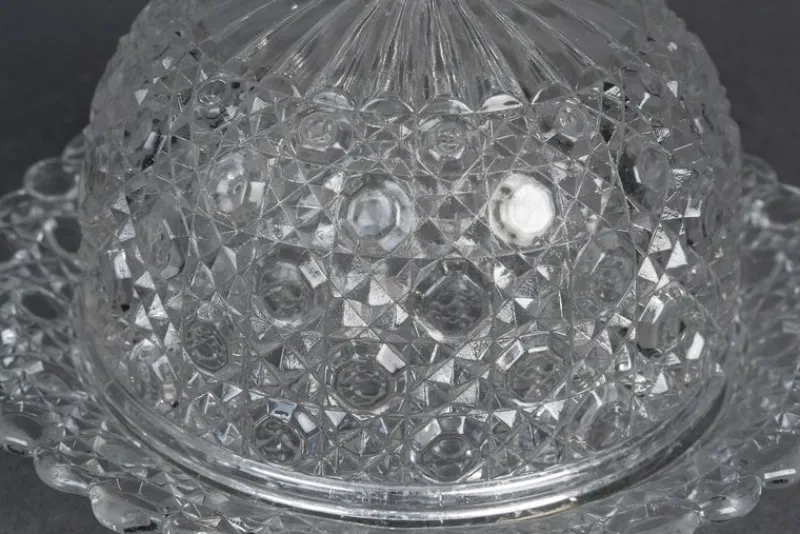 Pamono Early 20th Century Napoleon III Crystal Butter Dish from Baccarat> Serving Dishes