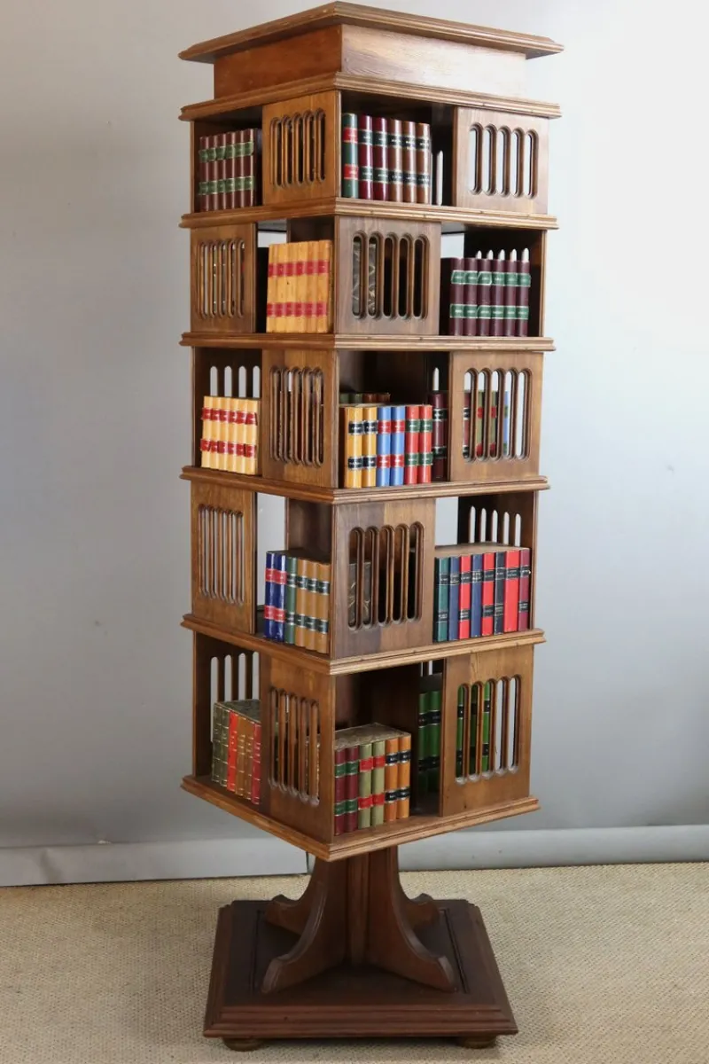 Pamono Early 20th Century Revolving Bookcase, 1890s> Shelves & Wall Units