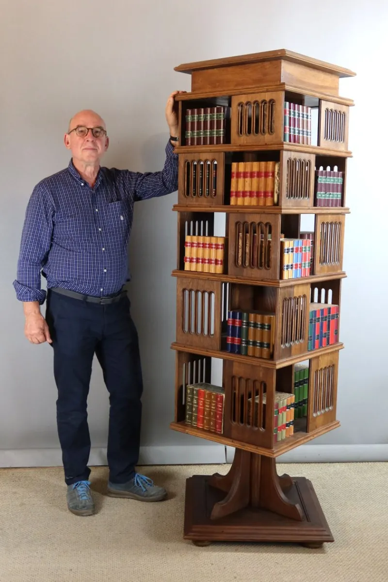 Pamono Early 20th Century Revolving Bookcase, 1890s> Shelves & Wall Units